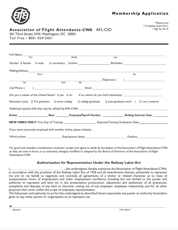 AFA Membership Application